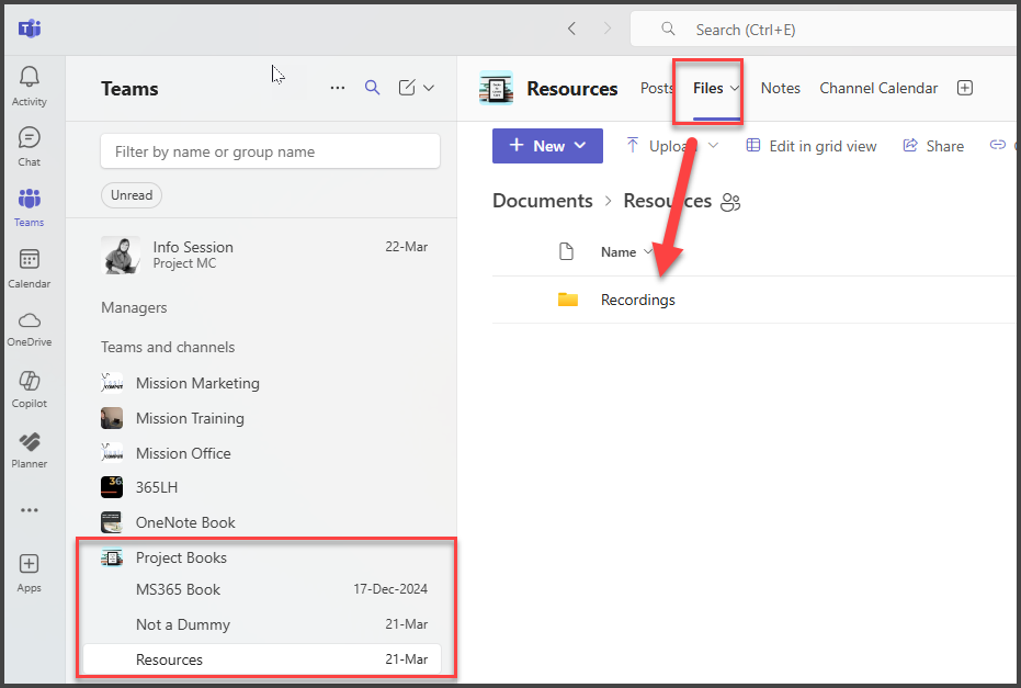 Where to find Recorded Files from a Teams Channel meeting